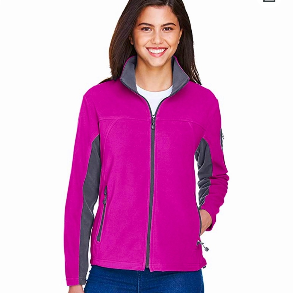 north end purple fleece active jacket coat sz S plum gray GUC
